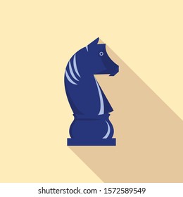 Chess knight icon. Flat illustration of chess knight vector icon for web design