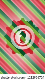 chess knight icon inside christmas badge.