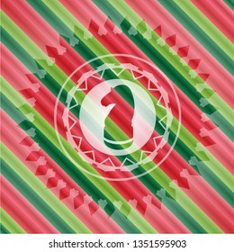 chess knight icon inside christmas badge.
