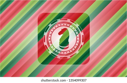 chess knight icon inside christmas style badge..