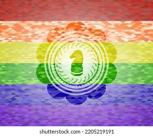 Chess Knight Icon Inside Lgbt Colors Emblem. 