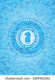 chess knight icon inside light blue emblem with mosaic background