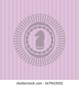 chess knight icon inside pink icon or emblem