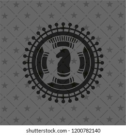 chess knight icon inside retro style black emblem