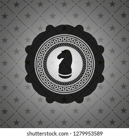 chess knight icon inside retro style black emblem