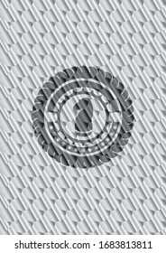 chess knight icon inside shiny silver badge. Scales pattern. Vector Illustration. Detailed.
