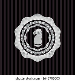 chess knight icon inside silver emblem