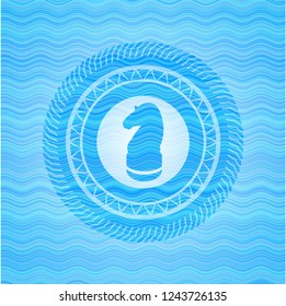 chess knight icon inside water representation style badge.