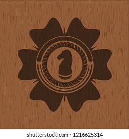 chess knight icon inside wood emblem