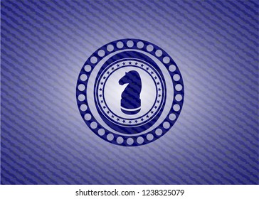chess knight icon with jean texture