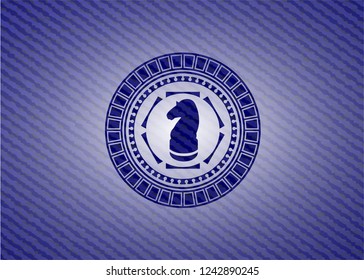 chess knight icon with jean texture