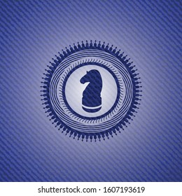 chess knight icon with jean texture