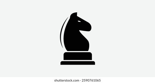 chess knight icon and logo vector