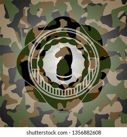 chess knight icon on camouflaged texture