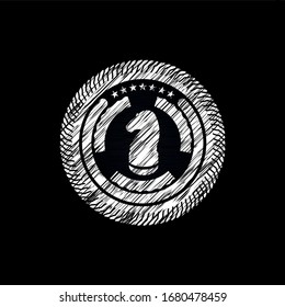 chess knight icon on chalkboard, vector illustration, pretty design