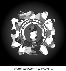 chess knight icon on grey camo pattern