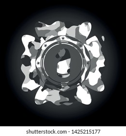 chess knight icon on grey camo pattern
