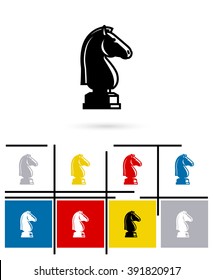 Chess knight icon, chess knight sign. Vector chess knight pictogram or chess knight symbol