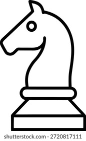Chess knight icon, simple and elegant design, strategy and intellectual game