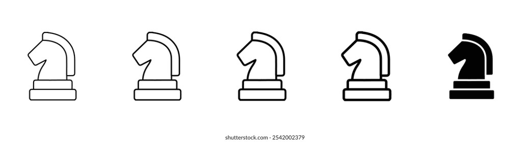 chess knight icon Simple outline illustration