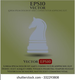Chess knight icon or symbol