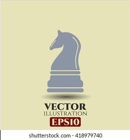 Chess knight icon or symbol