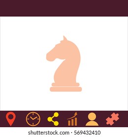 Chess knight  icon. Vector design. 