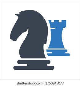Chess knight icon (vector illustration)