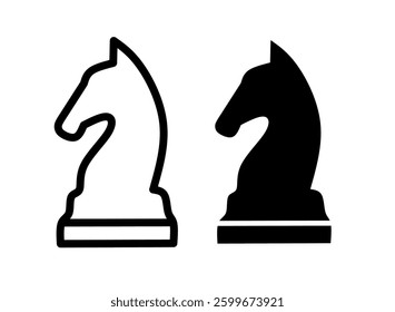 chess knight icon vector with trendy design. strategy icon