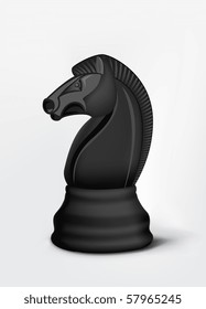 Chess Knight Isolated on White. Vector.