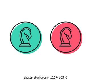 Chess Knight line icon. Marketing strategy symbol. Business targeting sign. Positive and negative circle buttons concept. Good or bad symbols. Marketing strategy Vector