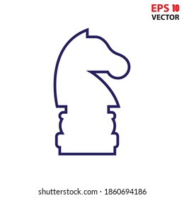 Chess Knight line icon vector. Eps 10 vector illustration.