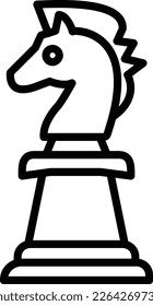 Chess Knight Line Vector Icon Design