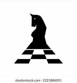 Chess Knight logo design with chessboard symbol.