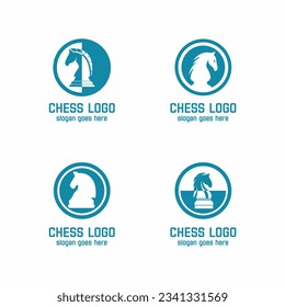 chess knight logo vector icon