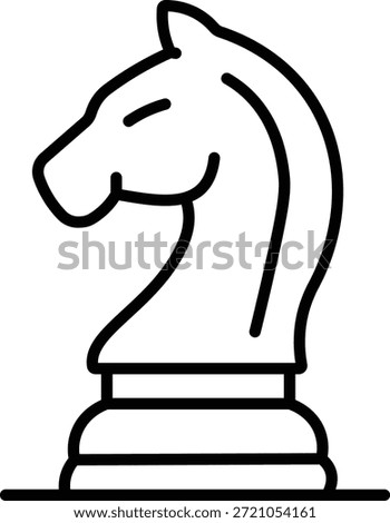Chess Knight Outline Icon Strategy