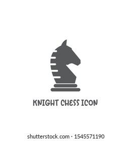 Chess knight piece icon simple silhouette flat style vector illustration on white background.