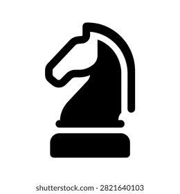 Chess knight piece icon with strategy intellect competition thinking