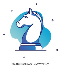 A chess knight piece isolated on a white background