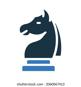 chess knight, planning icon. Simple editable vector design isolated on a white background.