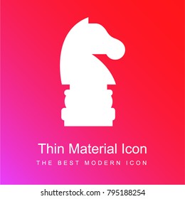 Chess Knight red and pink gradient material white icon minimal design