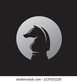 Chess knight role logo vector, Chess piece vector icons 