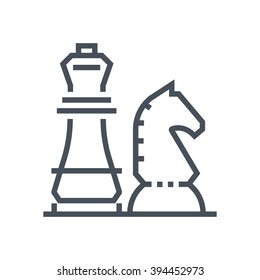 Chess knight, strategy icon suitable for info graphics, websites and print media and  interfaces. Line vector icon.