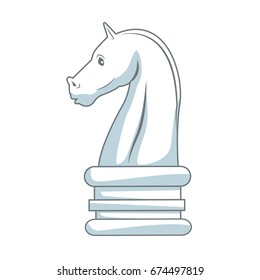 Chess knight, strategy icon suitable for info graphics, websites and print media and interfaces. Hand drawn style, line, vector icon.