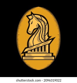 chess knight vector, design illustration.