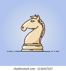 Chess knight vector flat icon