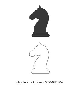 Chess knight vector  icon.