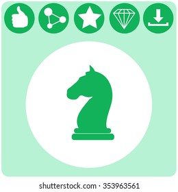 Chess knight vector icon.