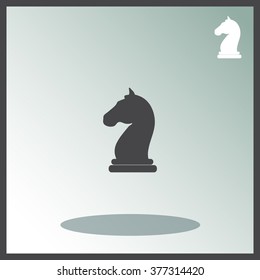 Chess knight vector icon.