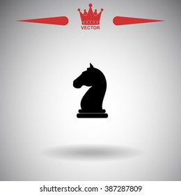 Chess knight vector icon.